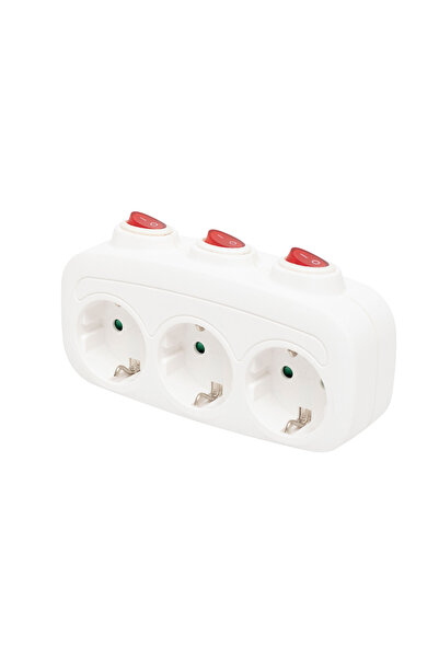 Home by Somogyi 3-socket SCHUKO distributor with protection and individual sw...