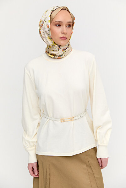 Setrms Kemerli Bisiklet Yaka Triko Bluz