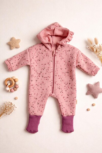 Luna Posy Kapüşonlu Kız Bebek Tulum