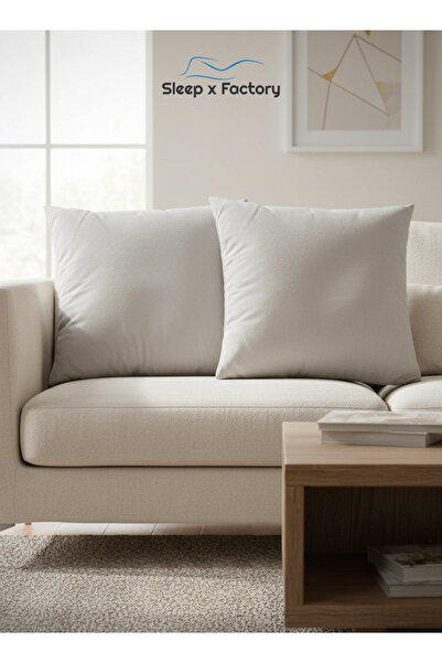 Sleep x Factory عبوة من وسادتين مزخرفتين 45x45 سم - محشوة بالألياف الدقيقة