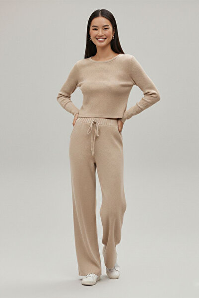 FİT WOMEN ÇİZGİ LİKRALI KAYIK YAKA ALT ÜST TAKIM 4443