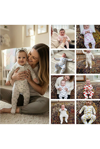 ruhaay Baby Transitional Printed Cotton 9-Piece Bodysuit with Snap Fasteners