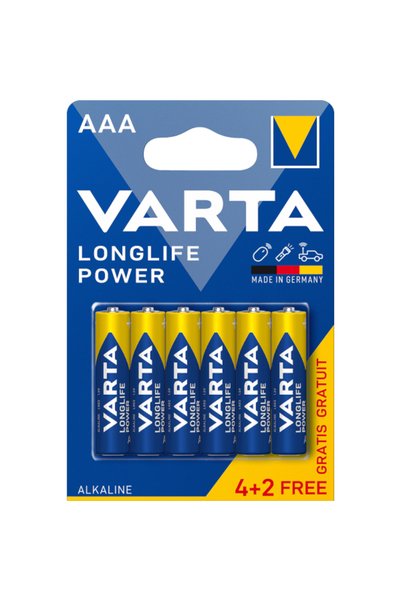 Varta Set 6 baterii alcaline LONGLIFE POWER AAA LR3 4+2buc