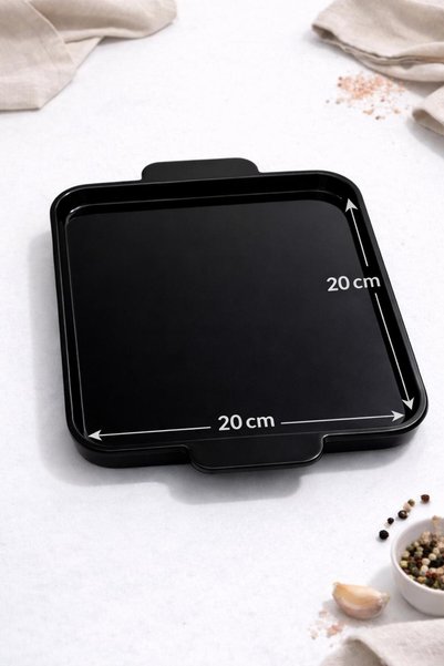 OES HOME Oeshome 4 Pieces Decorative Coffee Presentation and Breakfast Presentation Tray Mica Crystal (- Black - Tray-)