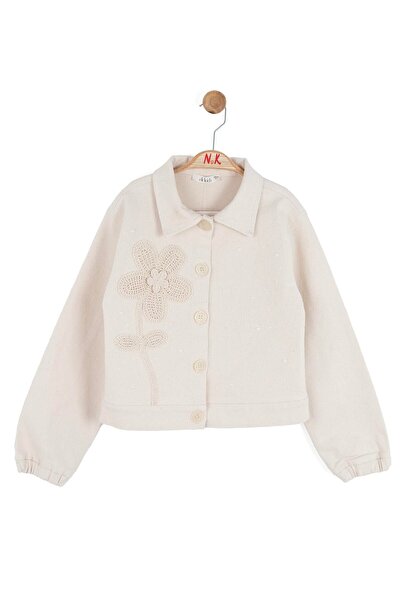 NK Детско яке Umay за момичета 8-14 години, кремаво