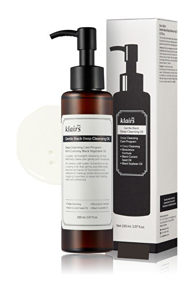 Klairs Gentle Black Cleansing Oil – Vegan Makeup Remover & Deep Pore Clean fo...