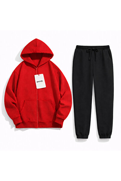 pandy Σετ φόρμας 2 τεμαχίων με δύο κλωστές, ελαστικά τελειώματα, ζακέτα με φε...