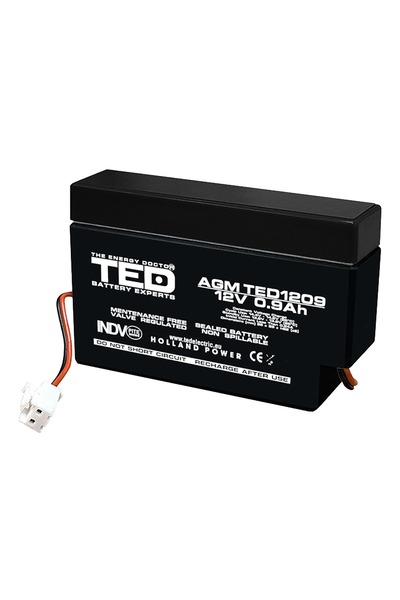 OEM Acumulator AGM VRLA 12V 0.9Ah plumb acid 96x25x62 mm cu fir TED Battery E...