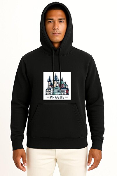 Bahriyeli Collection Чехия Прага с качулка - Прага гърди печат унисекс суитшърт