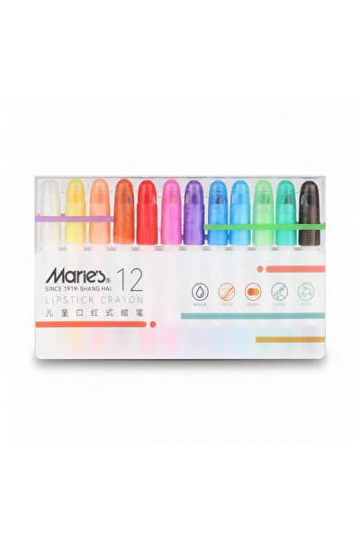 Maries Marie’s Lipstick Crayon – 12 Water-Soluble Colors for Endless Creativity
