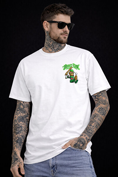 Me&On WEAR Home Run Monkey Printed Unisex Premium Cotton T-Shirt – Front & Ba...