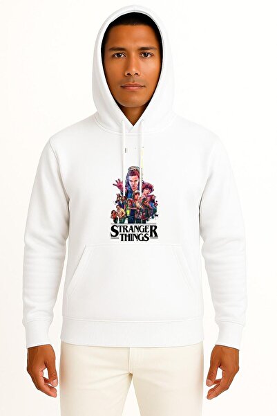 Bahriyeli Collection بغطاء رأس سترة مطبوع للجنسين من شخصيات سترينجر ثينجز