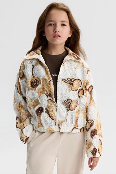 NK Girl's Laura Jacket 8-14 Years Ecru-Camel