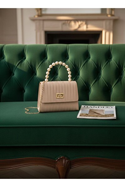 Handley حقيبة يد وكتف بسلسلة متقاطعة ومزينة بالخرز