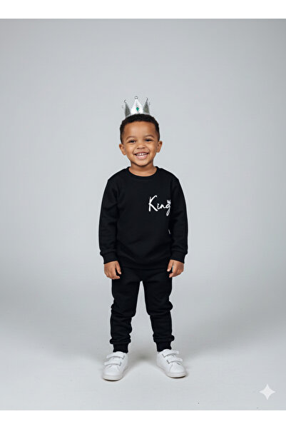 tinytrends Σετ αθλητικής φόρμας King με δύο κορδόνια για αγόρια, φούτερ και π...