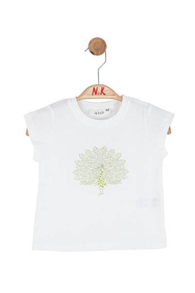 NK Baby Girl Peacock Tshirt 1-4 Years Ecru-Green
