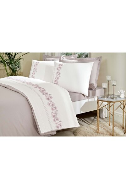 Özdilek Akfil Boutique -Petra Bej- Çift Kişilik Nevresim Takımı (4 Yastık Kıl...
