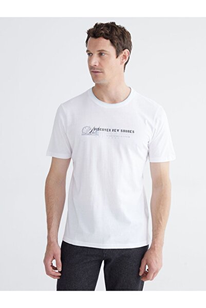 LC Waikiki Lcwaikiki Classic Crew Neck Printed Combed Cotton Mens T-Shirt