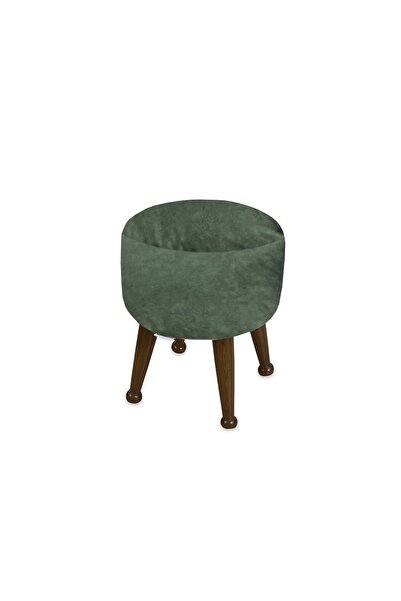 Vivense ASEDİA MİSKİN PUF, YEŞİL, AHŞAP, CEVİZ AYAK
