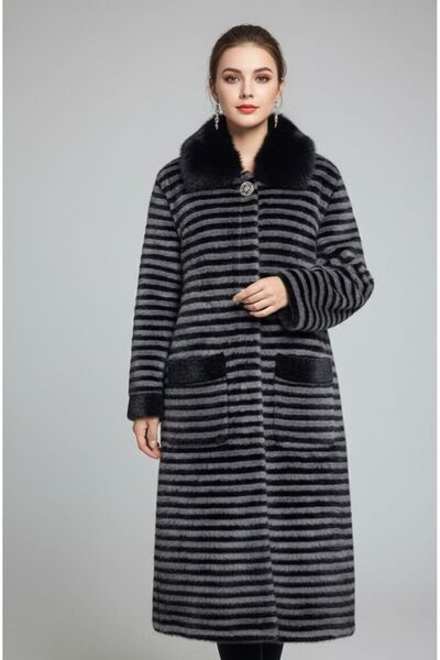 Rabiossa Women's Fur Collar Coat Jacket Imported