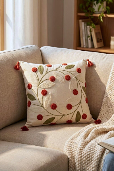 Mokita Home Husă de pernă din bumbac țesut cu broderie cu design special