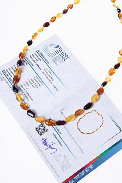OSMANLI DOĞAL TAŞ Certified Amber Necklace 2 (S.K:307)