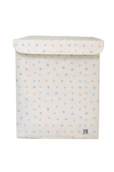 LUXWAY HOME Pati Desen Büyük Boy Kapaklı Kirli Çamaşır Oyuncak Düzenleyici Sa...