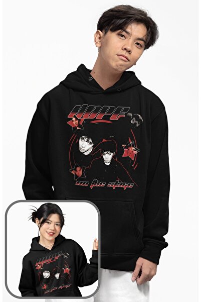 Fuddy Moda Unisex Hope on the Stage Printed Hooded Sweatshirt, Oversized Kpop...