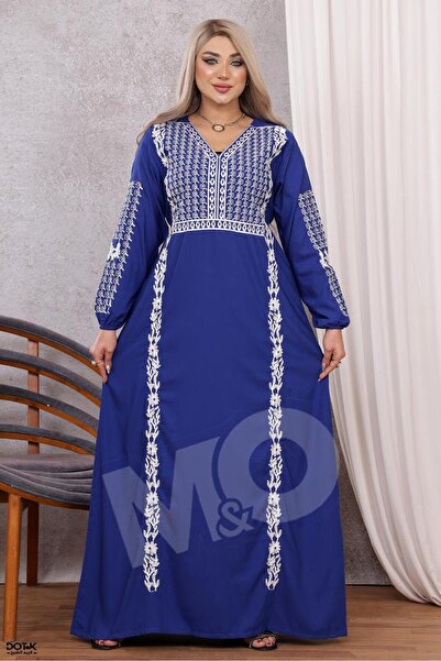 M&O 2 A soft cotton jalabiya with elegant embroidery, comes with a belt, and ...