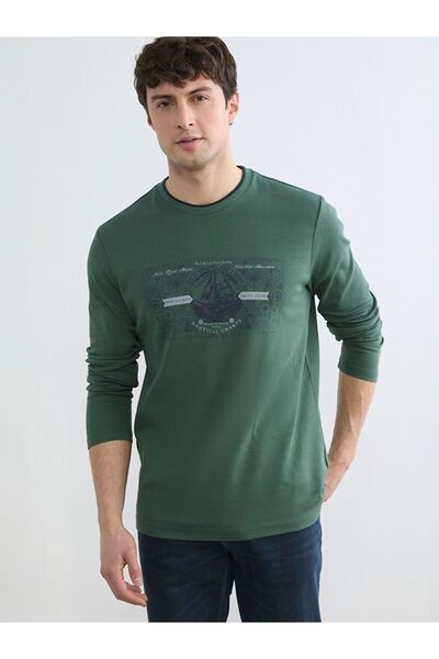 LC Waikiki Lcwaikiki Classic Crew Neck Printed Men's Sweatshirt