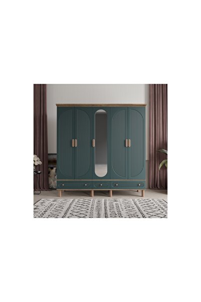 Vivense BAHAR GARDIROP, YEŞİL, 5 KAPAKLI