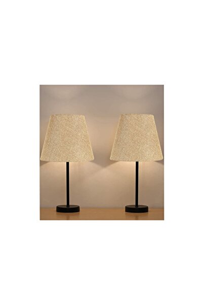 Vivense EVLİGHT BLACK İKİLİ ABAJURMASA LAMBASI, METAL, KUM BEJİ
