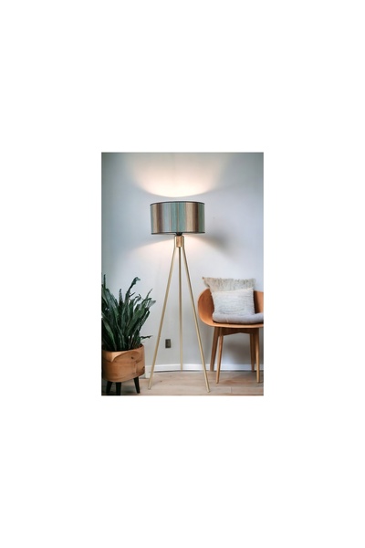 Vivense FISCO TRİPOD LAMBADER, ESKİTME SİLİNDİR RENKLİ ABAJURLU