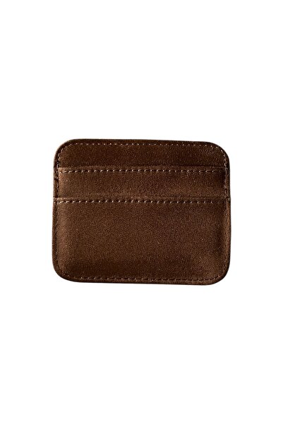 stravis 5-Compartment Suede Bitter Brown Card Holder