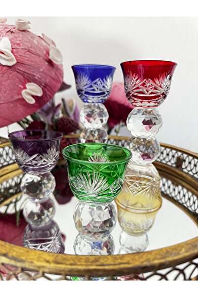 hediye Esterhomedecor 6-Piece Crystal Ball Coffee Side Tray for Turkish Delight