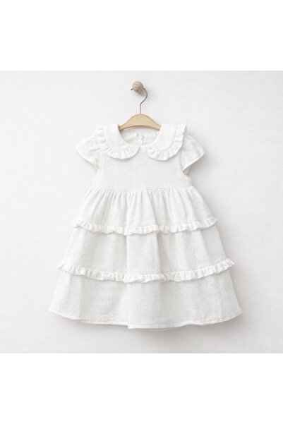 Baby Corner فستان طفلة بياقة مكشكشة