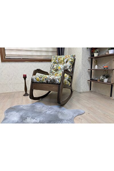 Vivense ASEDİA KONTES SALLANAN SANDALYE, RETRO YEŞİL, KOYU CEVİZ