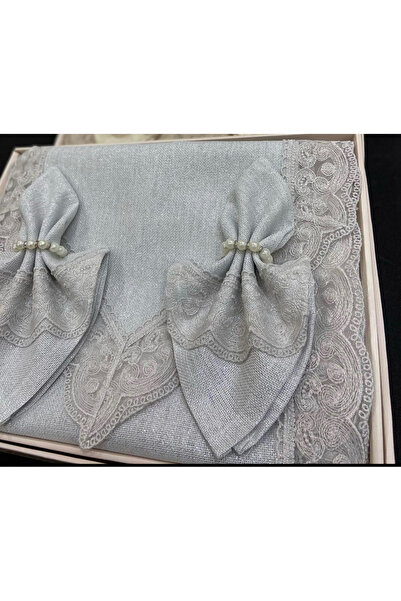 Sfr Home by FİSKOS Jute Soft Silvery Fabric Dining Table Cloth Set