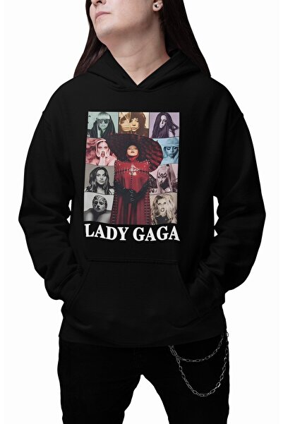 Fuddy Moda سويت شيرت مطبوع عليه صورة ليدي غاغا مطبوع بغطاء رأس للجنسين، قصة ف...