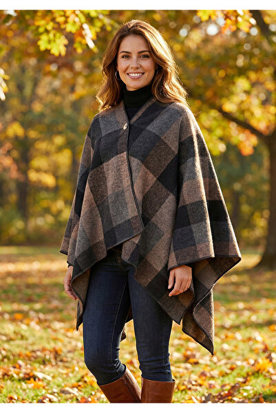 Exve Exclusive Καφέ μαύρο καρό που δεν ρυτίζει εξωτερικά, φλις, Unisex, καθημ...