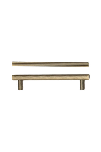System 9468 Klasik Düz Çizgili Kulp Antik Renk 128 mm (iki delik arası mesafe)