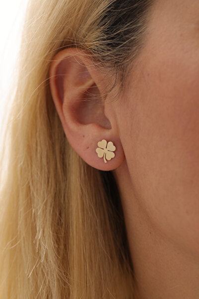 YAVUZ KUYUMCULUK 14 Ayar Altın Yonca Top Küpe