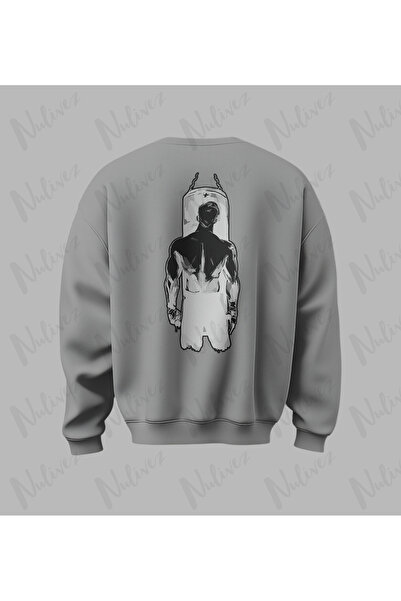 Nulivez Boxer Design Back Printed High Quality Unisex Oversized O Neck Sweats...