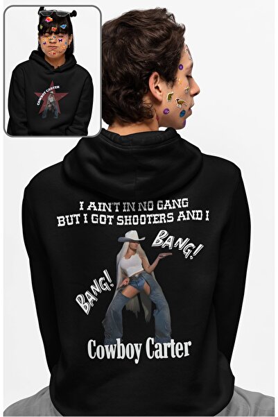 Fuddy Moda Unisex Cowboy Carter Back-Printed Hooded Sweatshirt, Oversized Bey...