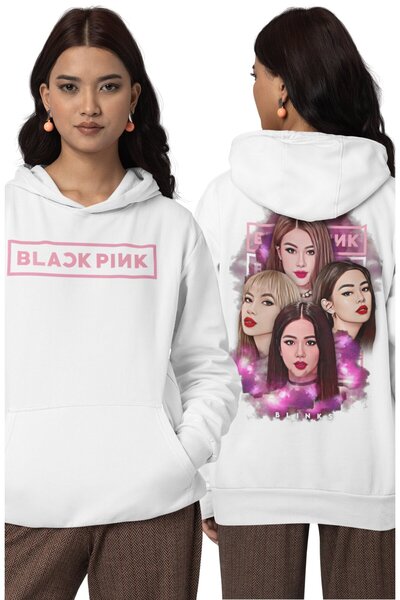 Fuddy Moda سويت شيرت للجنسين من Blackpink Members Light Back مطبوع بغطاء رأس،...