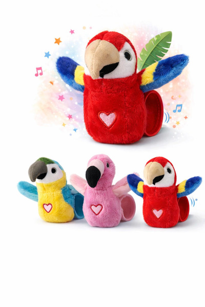 Canland Sesli Konuşan Peluş Papağan Bileklik – Söylediklerini Tekrar Eden, Şa...