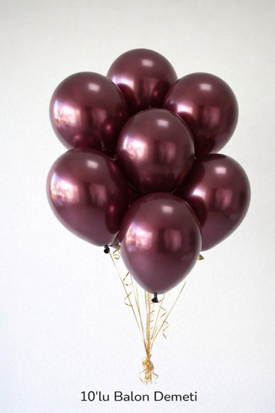 eğlencemarketi 10 Adet Krom Balon Renk Seçenekli 12 inç