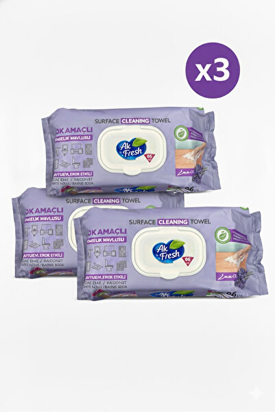 AKFRESH Lavender multi-surface wet wipes with vinegar and baking soda 96 pcs ...