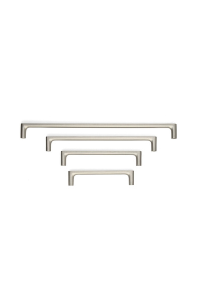 System 4730 Modern Düz Kulp Nikel Saten Renk 128 mm (iki delik arası mesafe)