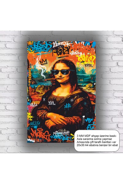 Hayat Poster Smešna i zabavna pop art slika Mona Lise MDF slika retro drveni ...